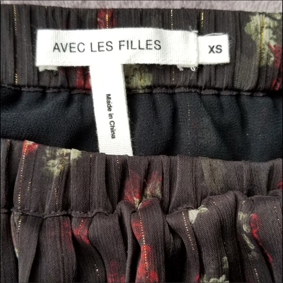 Avec Les Filles Mini Floral Pleated A Line Skirt - Picture 6 of 8